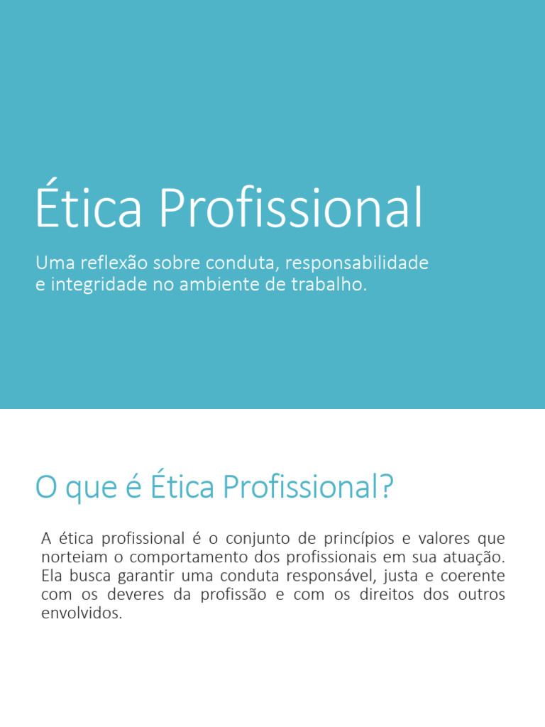 Etica Profissional Apresentacao | PDF | Psicologia Social