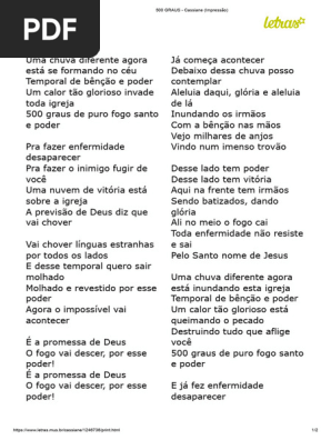 Letra do Louvor 500 Graus | PDF