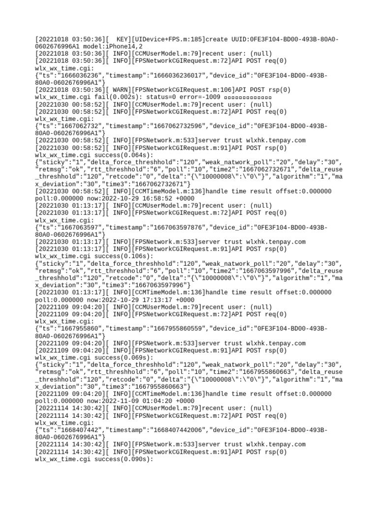 iPhone API Request Logs Analysis | PDF | Computing | Computer Architecture