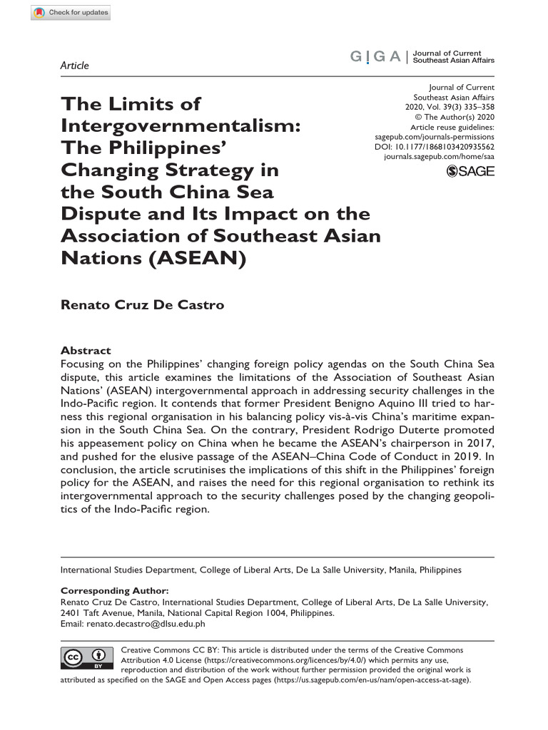 2 de Castro 2020 The Limits of Intergovernmentalism The Philippines ...