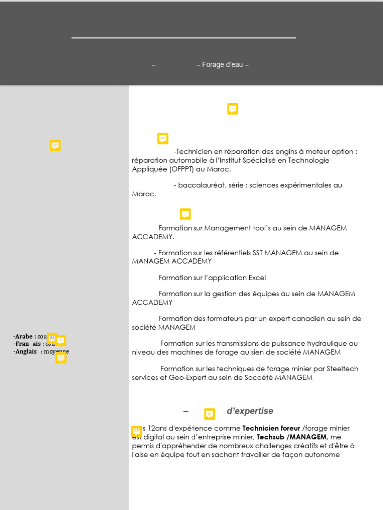 Technicien Foreur : Expertise et Gestion | PDF | Véhicules | Forage