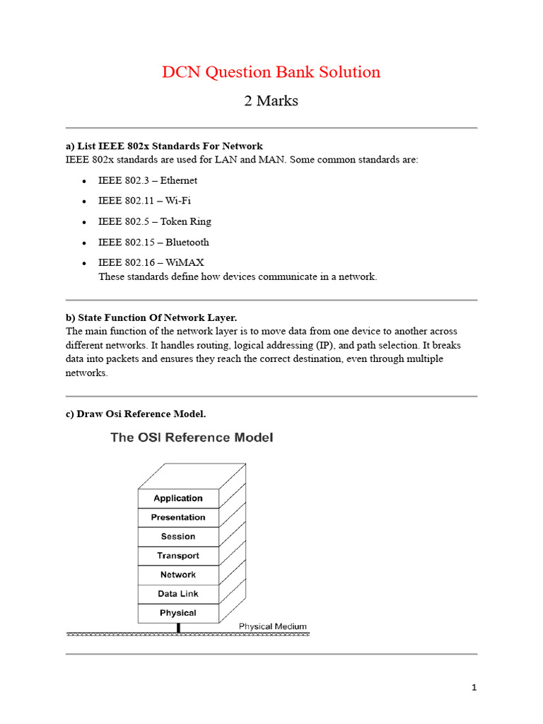 Network Standards and Protocols Overview | PDF | Computer Network ...