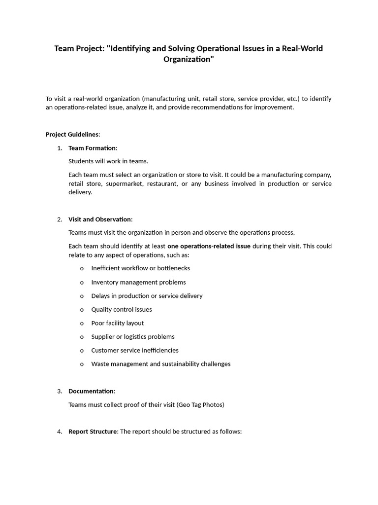 Operational Issues in Real-World Organizations | PDF | Retail | Business