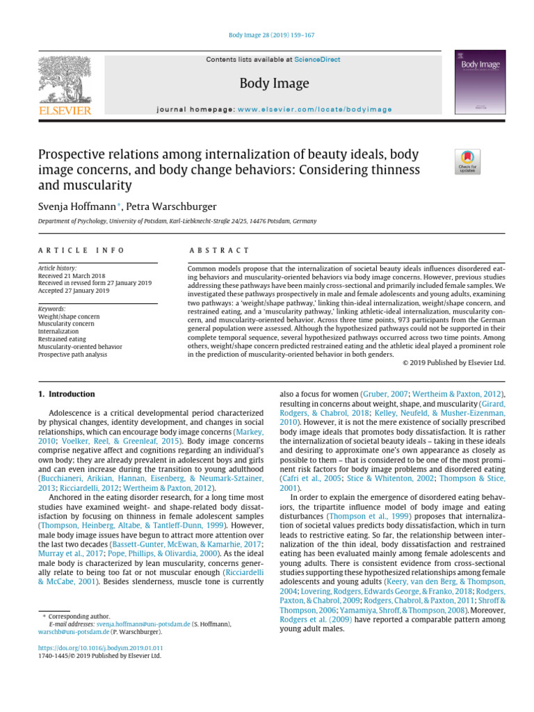 10.1016@j.bodyim.2019.01.011 | PDF | Body Image | Adolescence