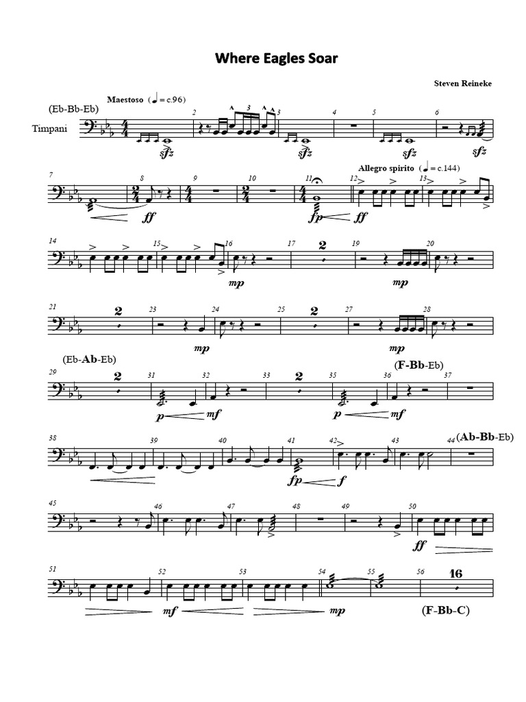 Where Eagles Soar Timpani | PDF