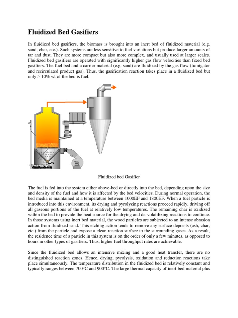 Fluidized Bed Gasifiers PDF Gasification Biomass