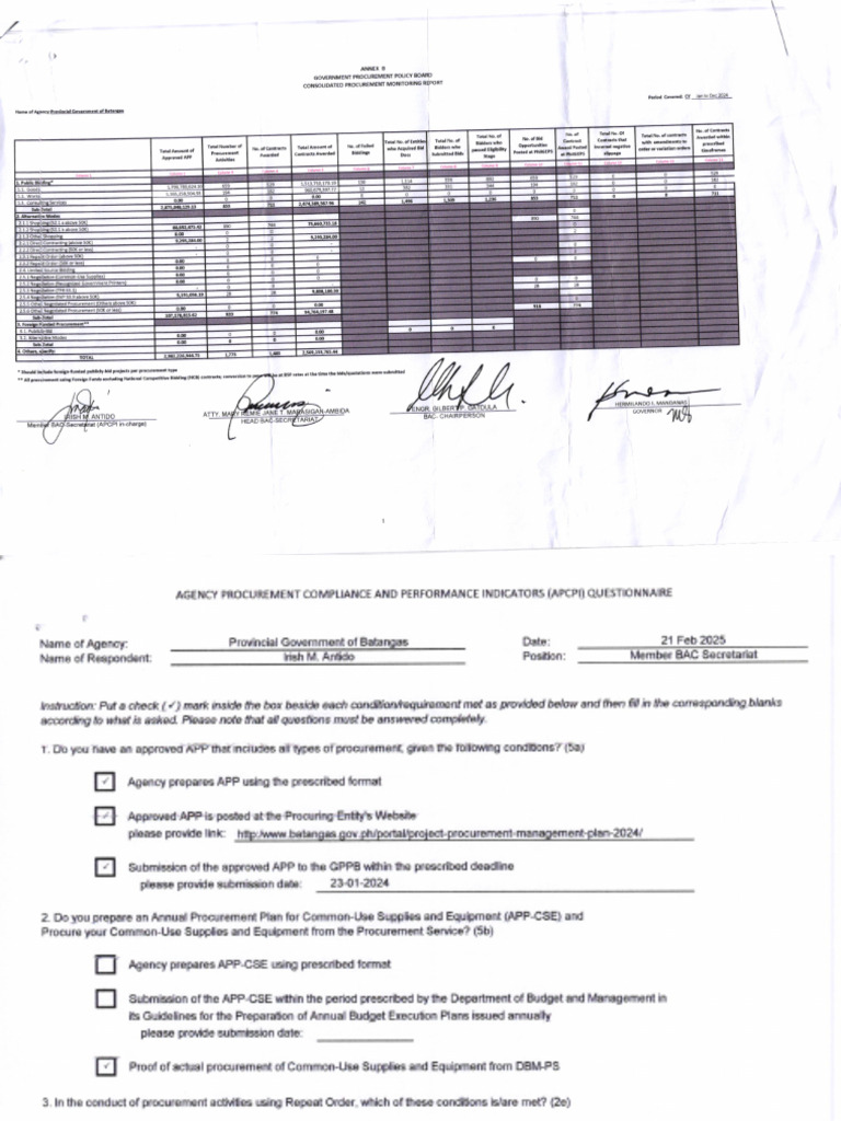APCPI Questionnaire for Batangas Agency | PDF | Business | Accounting