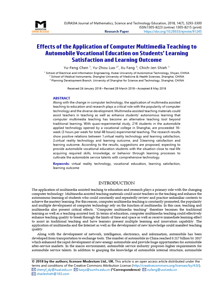 Effects of The Application of Computer Multimedia Teaching To ...