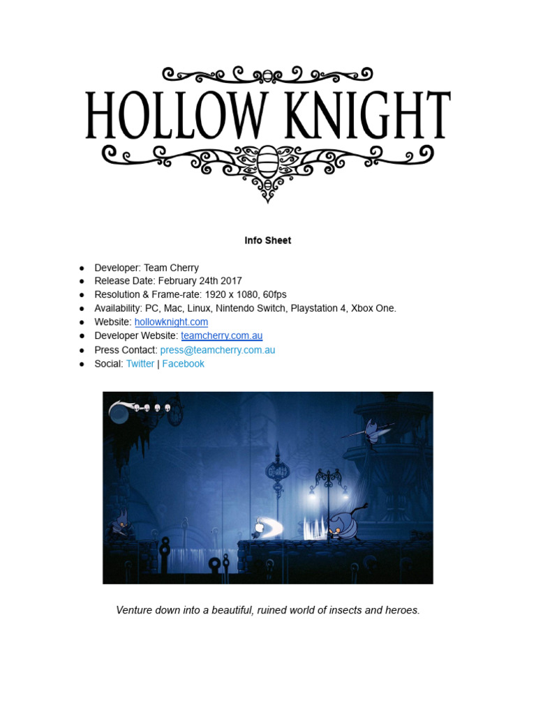 Hollow Knight Info Sheet | PDF | Gaming | Video Games