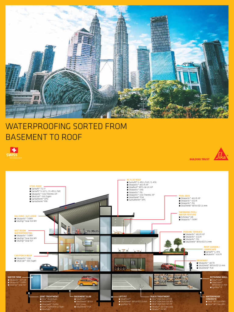 Comprehensive Sika Waterproofing Solutions | PDF | Polyurethane ...