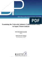 Examining The University Industry Collaboration Policy in Japan: Patent Analysis