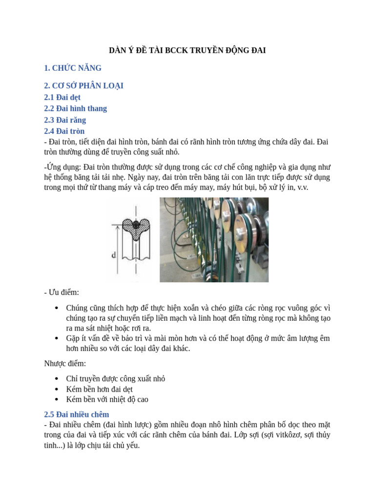 BCCK - TRUYỀN ĐỘNG ĐAI-đai tròn, đai nhiều chêm | PDF