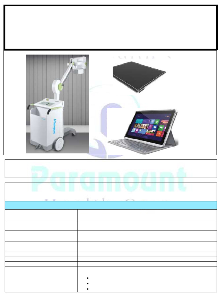 Mobile X-Ray Machine Specifications | PDF | Vacuum Tube | X Ray