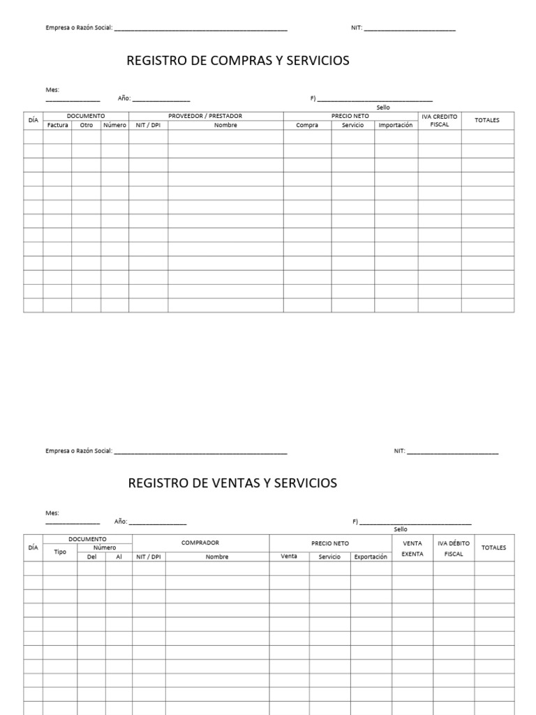 Registro de Compras y Ventas | PDF