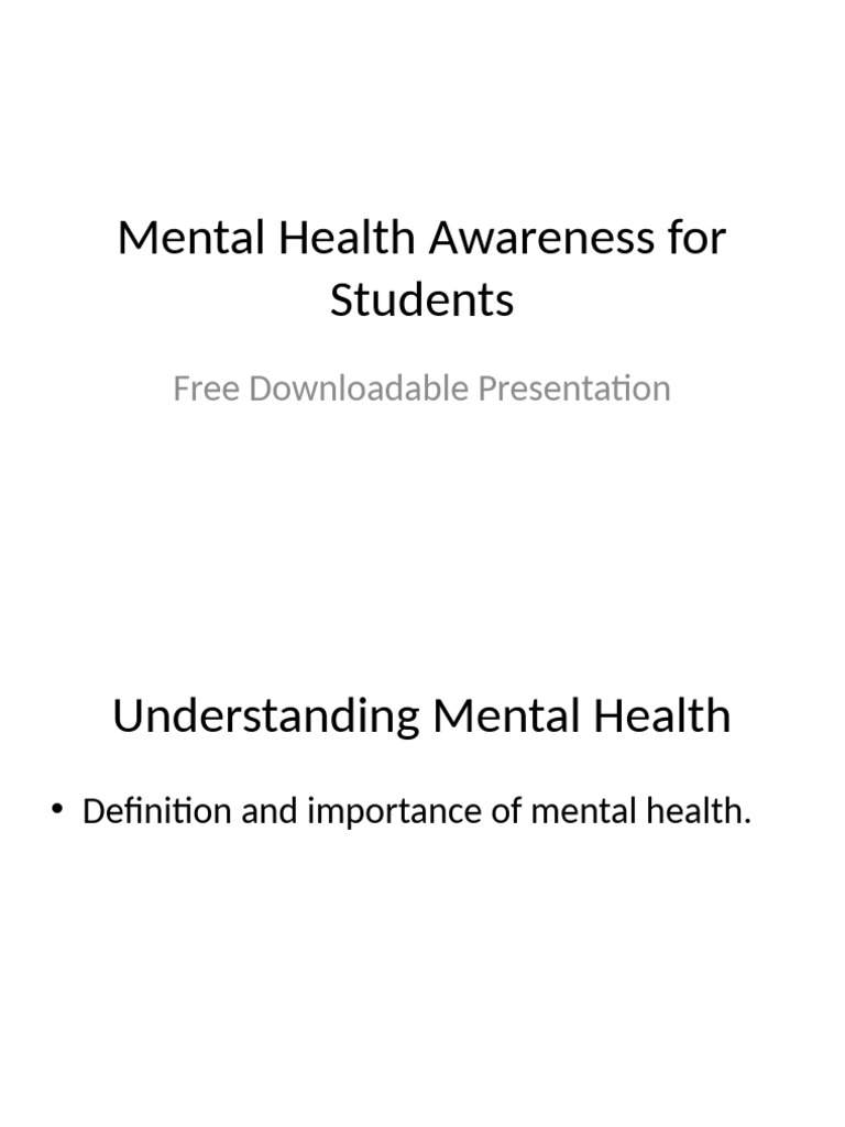 Student Mental Health Awareness Guide | PDF
