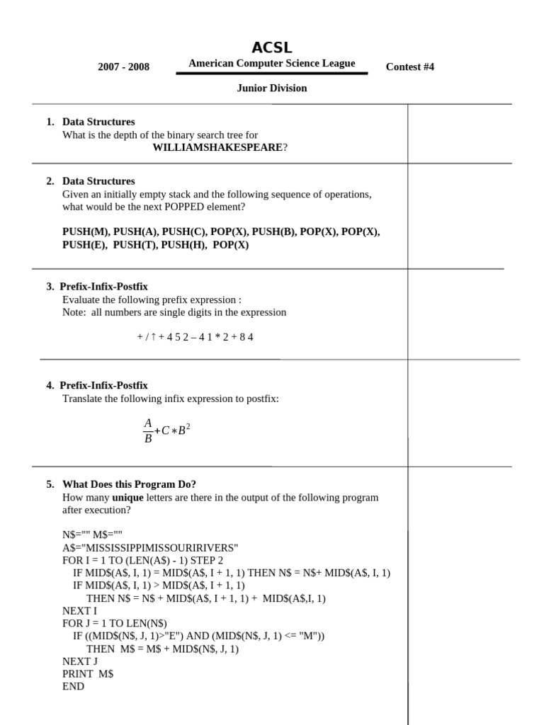 MIDA 412: Data Structures & Evaluation | PDF