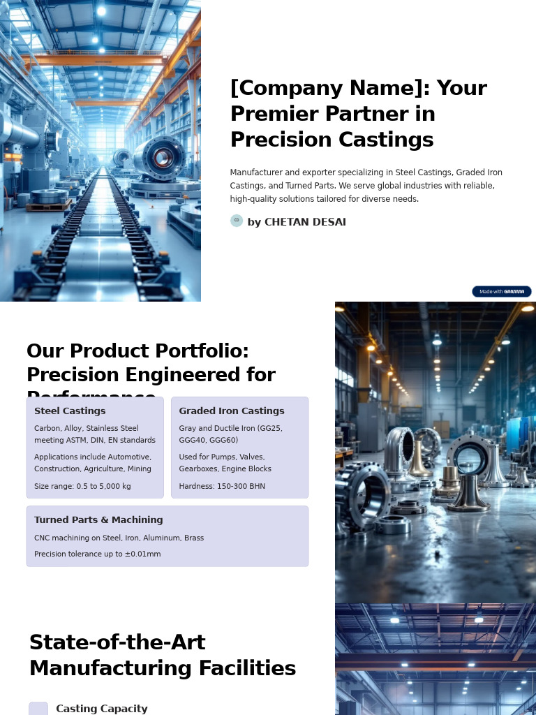 Company Name Your Premier Partner in Precision Castings | PDF | Steel ...