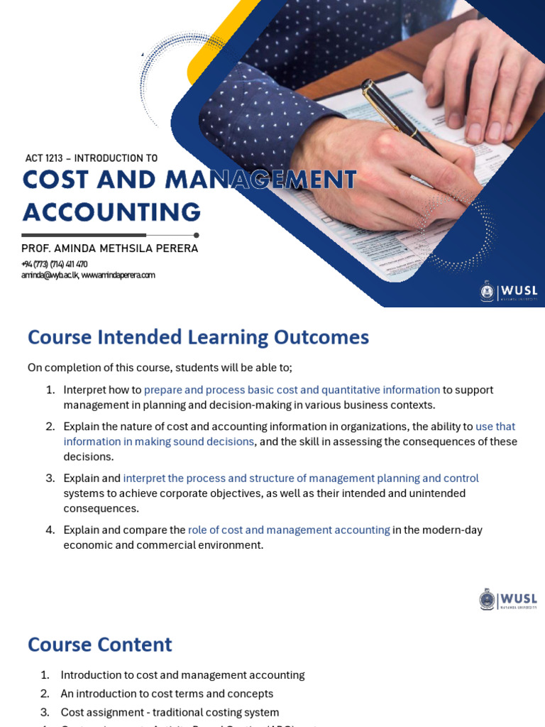 Cost and Management Accounting Overview | PDF | Management Accounting ...