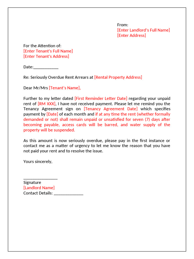 Second Late Rent Payment Notice | PDF