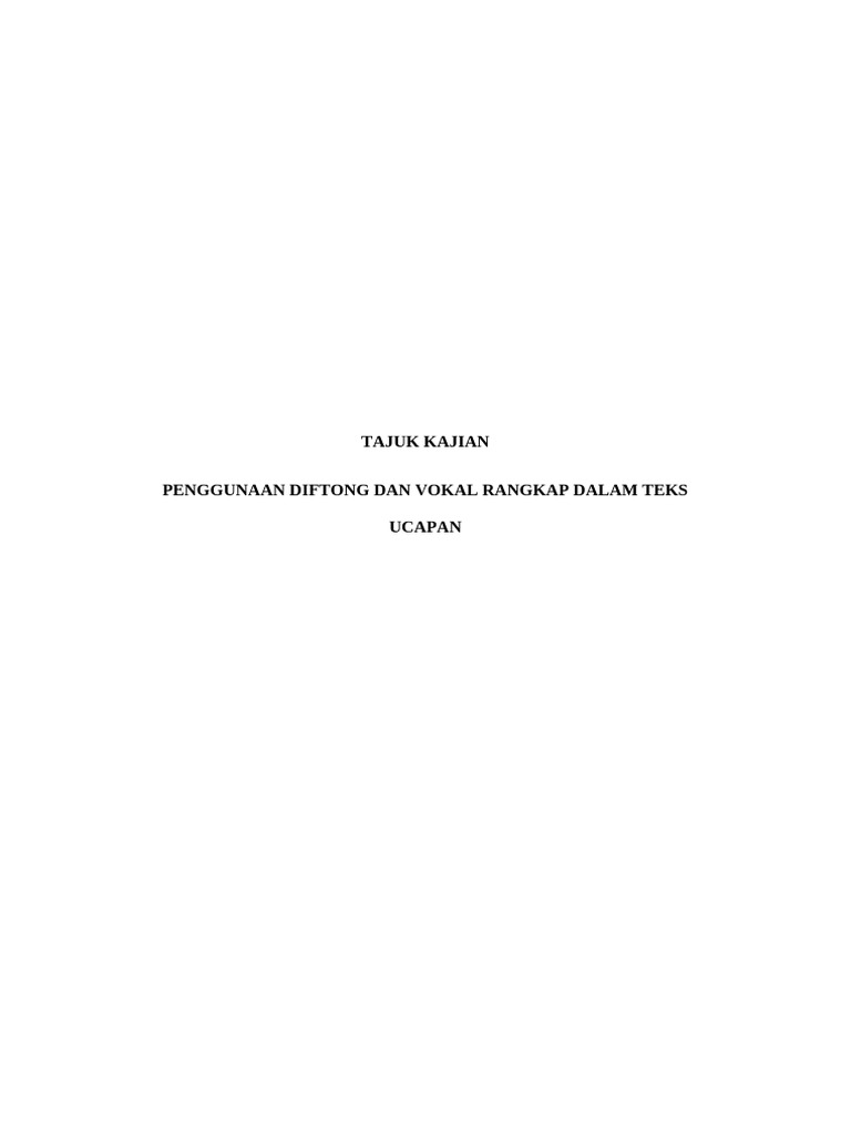 Diftong Dan Vokal Rangkap | PDF