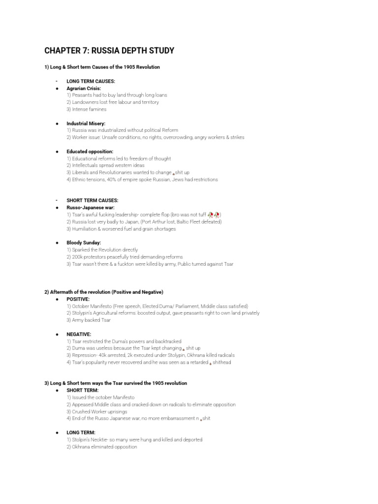 History Revision Checklist | PDF | Leon Trotsky | Joseph Stalin