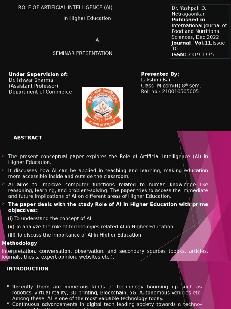 AI Higher Education Advanced Dark | PDF | Artificial Intelligence ...