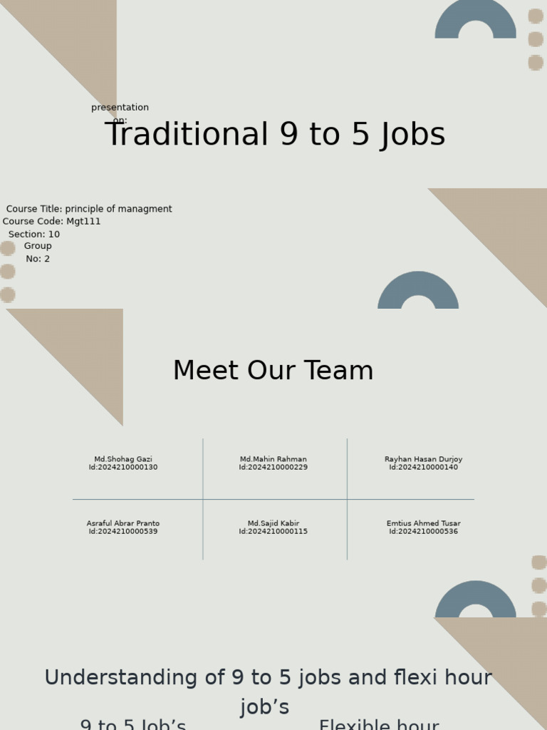 Traditional 9-To-5 Jobs | PDF | Working Time | Employment