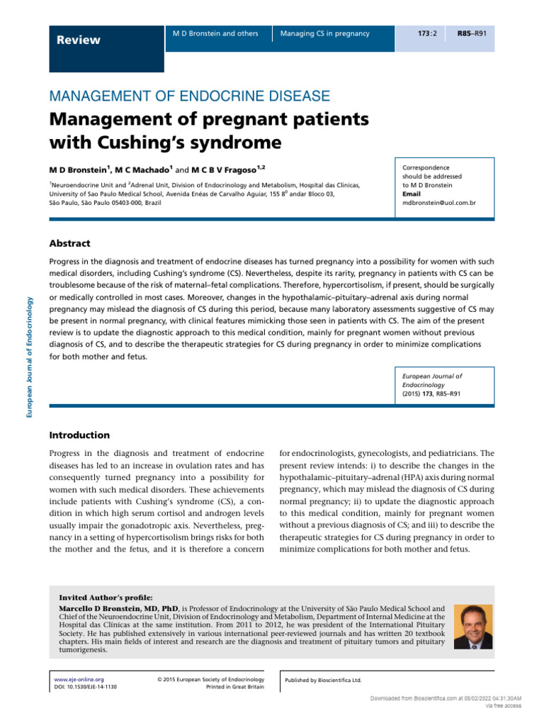 Managing Cushing's Syndrome in Pregnancy | PDF | Cortisol | Adrenal Gland