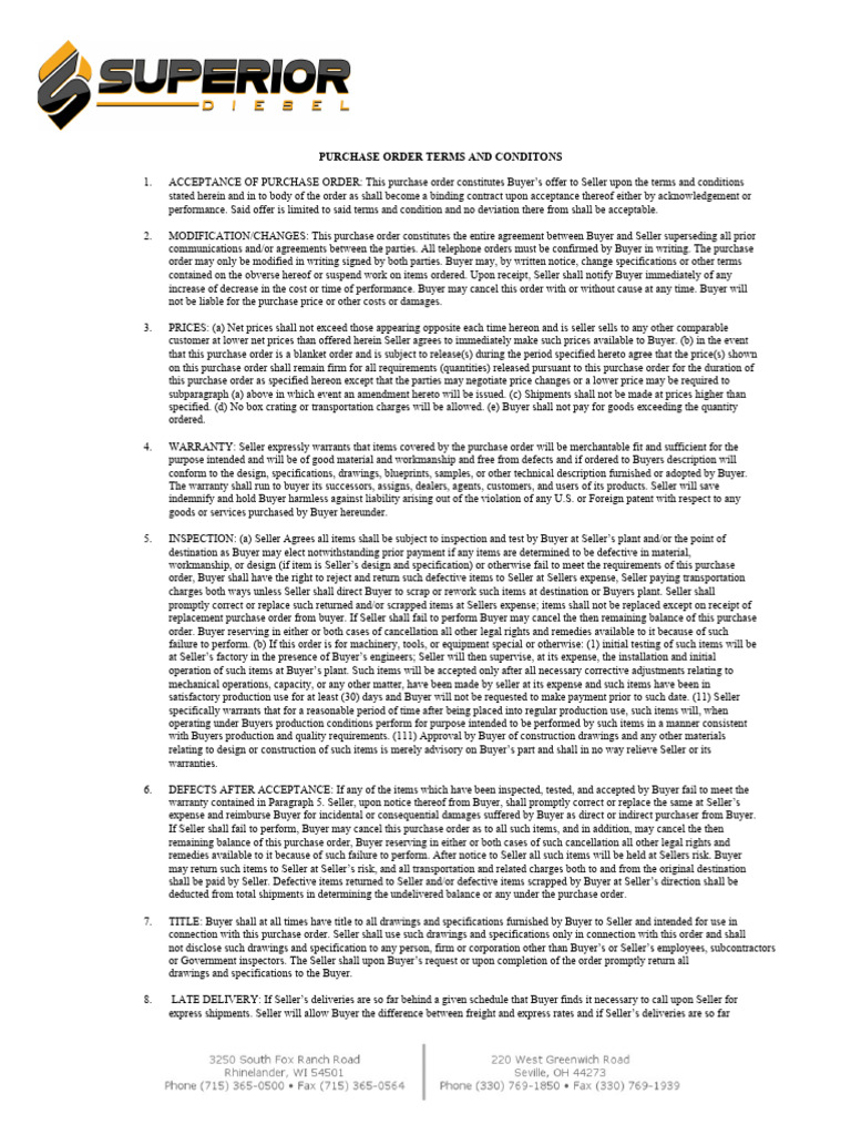 Purchase Order Terms and Conditions | PDF | Indemnity | Liability Insurance