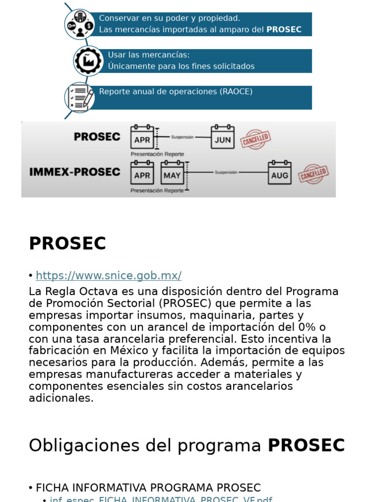 Obligaciones Principales de progrma PROSEC | PDF