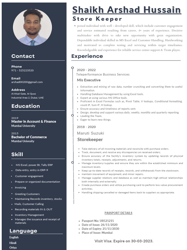 Shaikh Arshad Hussain (Store Keeper) | PDF | Inventory | Microsoft Excel