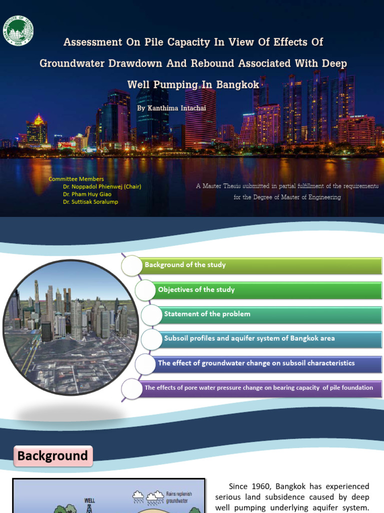 Pile Capacity in View of Groundwater ReboundIn Bangkok - Kanthima | PDF ...