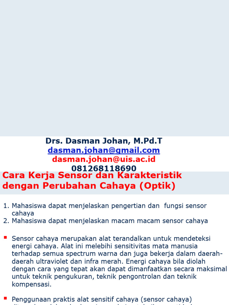 Modul 2c Cara Kerja Dan Karakteristik Sensor Cahaya (Optik) 2 | PDF