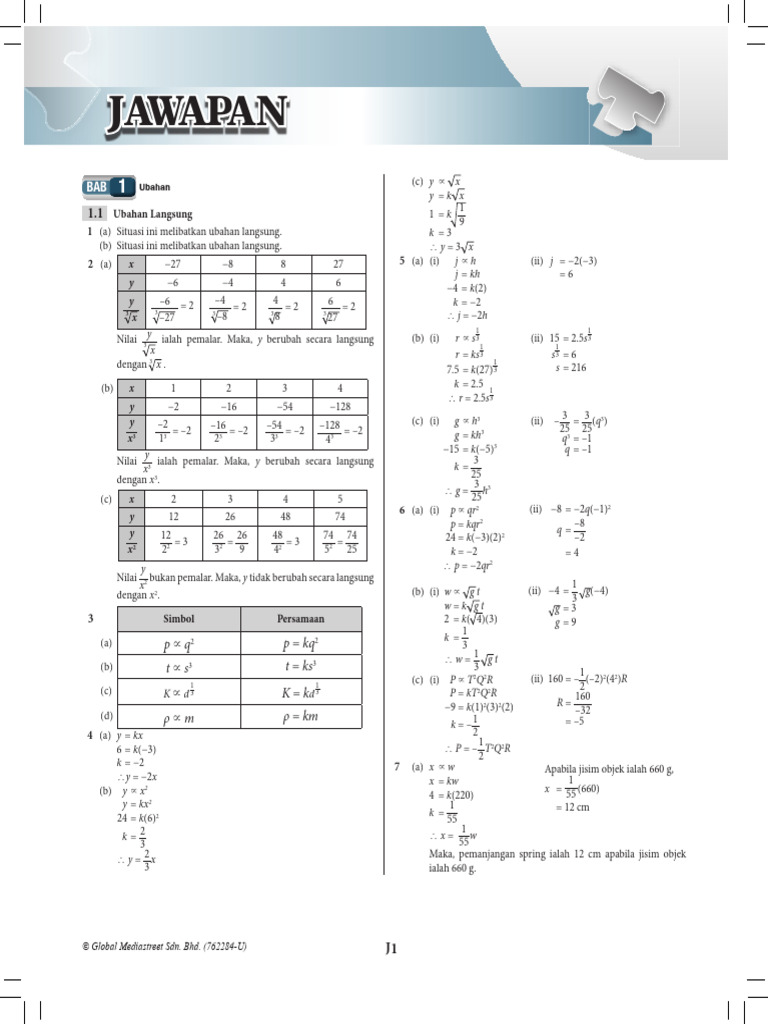Jawapan Matematik Tingkatan 5 | PDF