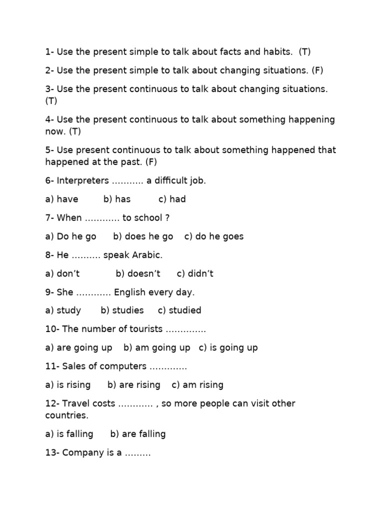 Present Simple and Continuous Usage | PDF | Grammar | Linguistic Morphology