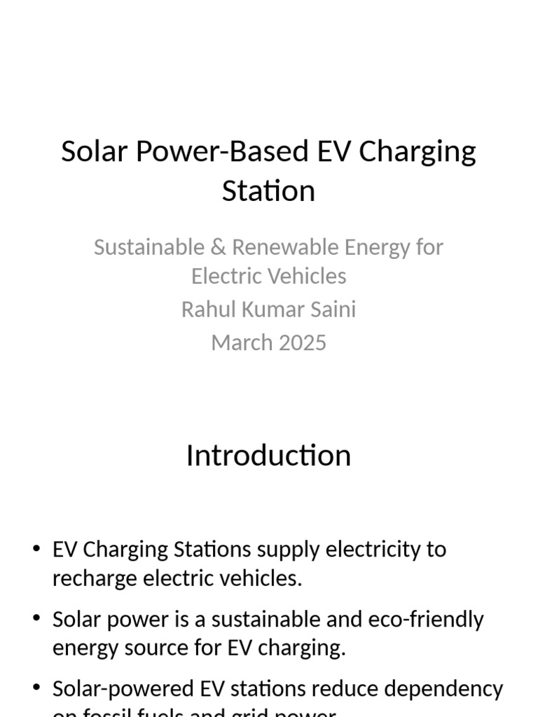 Solar Power EV Charging Station Final | PDF | Solar Power | Electric ...
