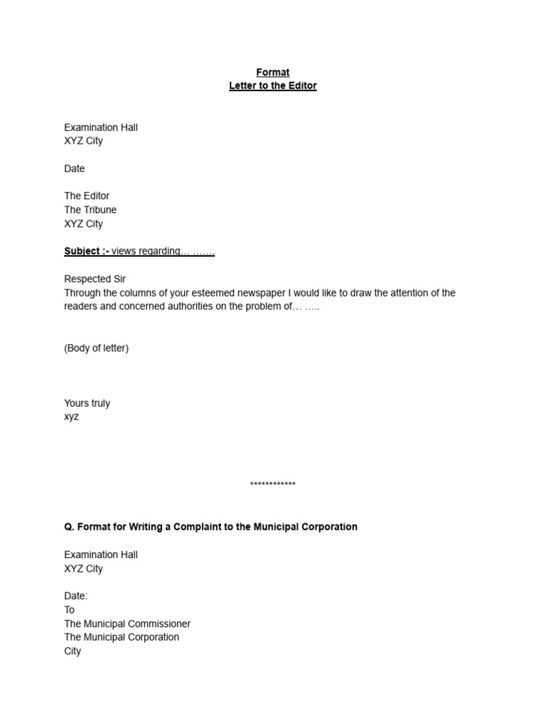 Letter Writing Format | PDF
