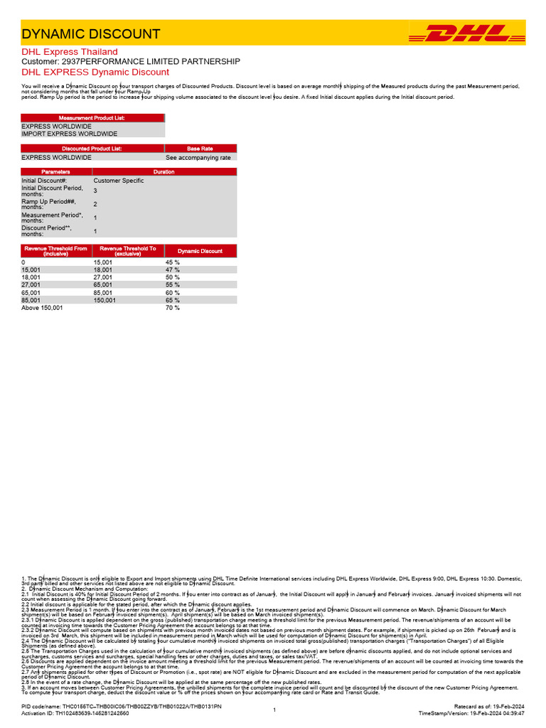 2937performance Limited Partnership TH DHL | PDF | Discounts And ...