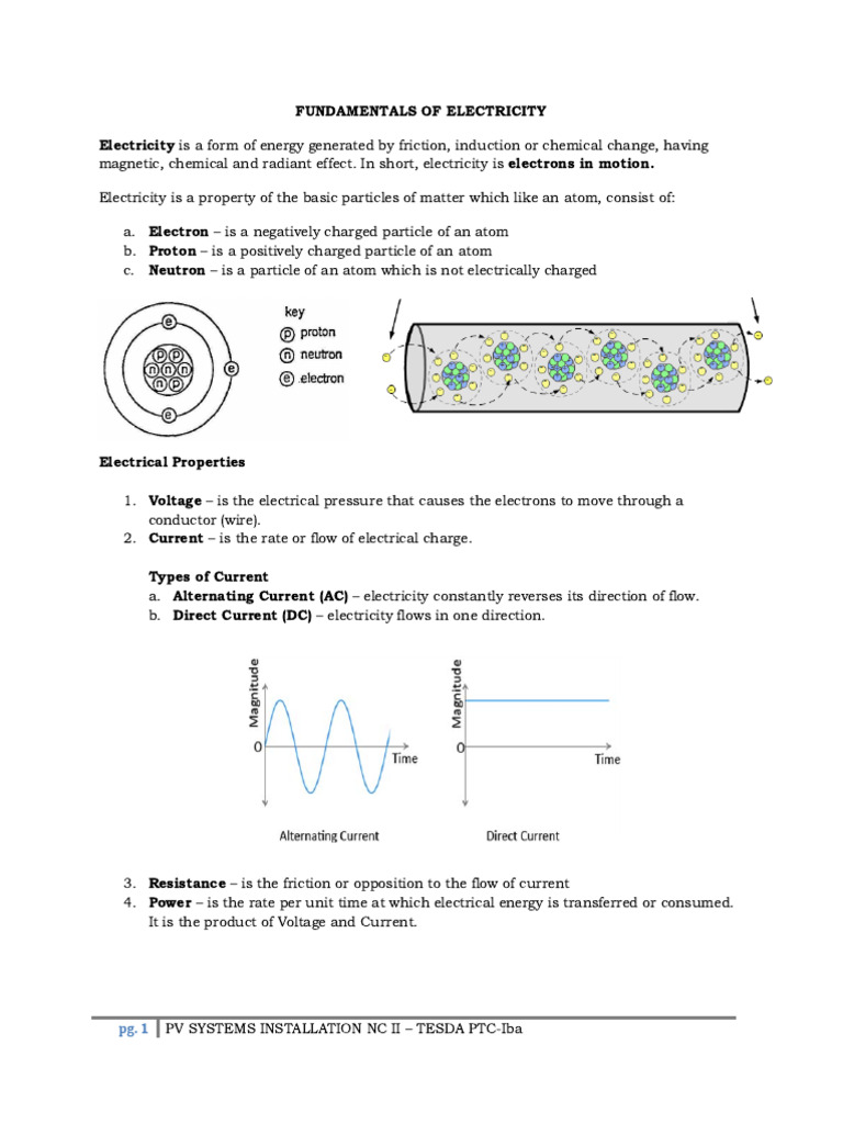 Fundamentals of Electricity Overview | PDF | Electric Current ...