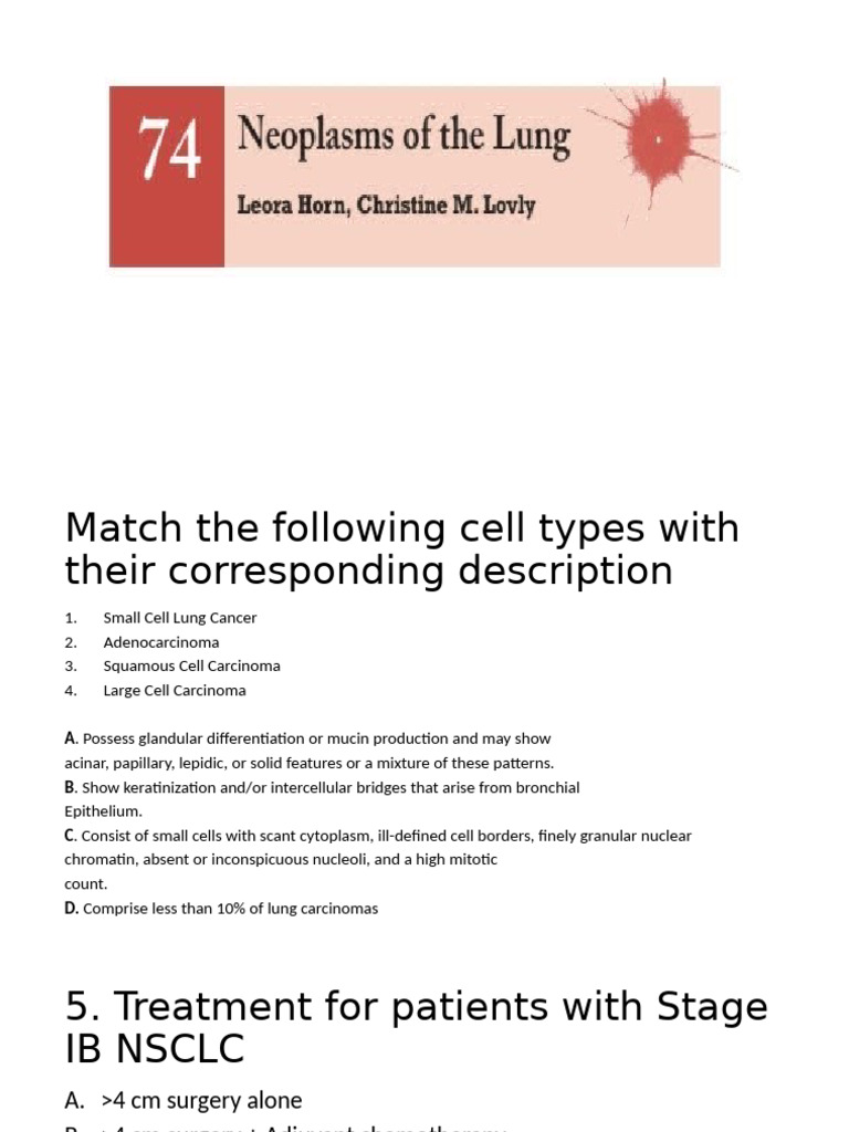 Lung Cancer Types and Treatments Guide | PDF