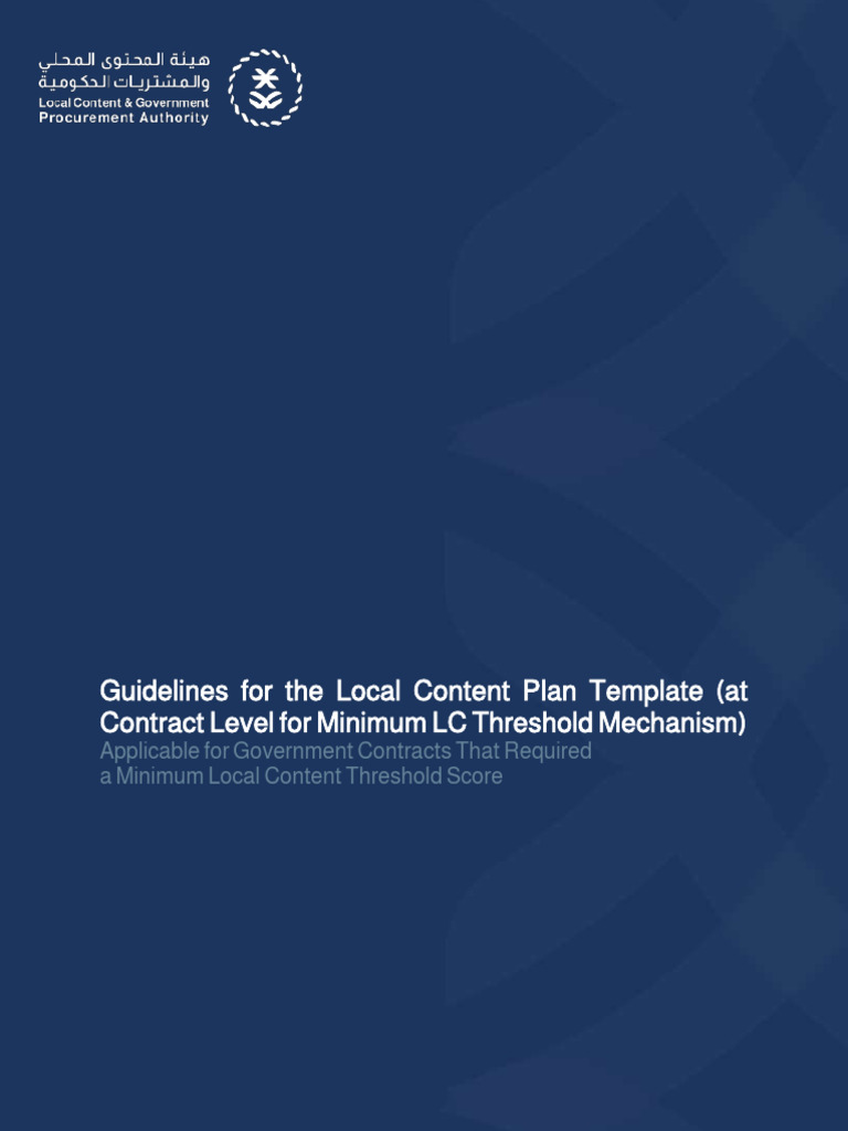 Local Content Plan Template Guidelines | PDF | Employment | Depreciation