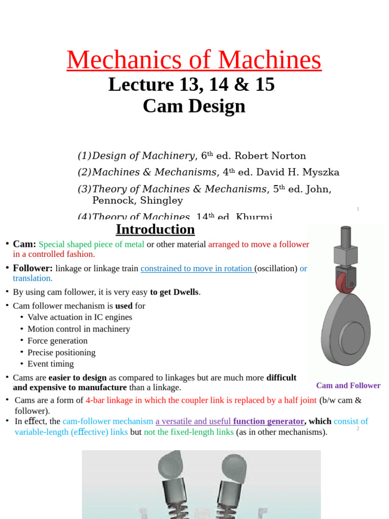 Cam Design and Follower Mechanisms | PDF | Acceleration | Velocity