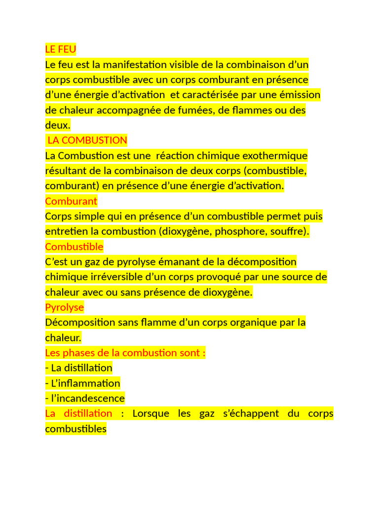 Comprendre la Combustion et le Feu | PDF | La combustion | Combustible