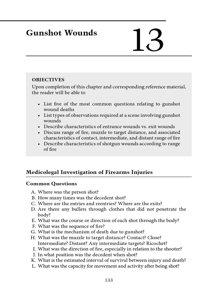 Characteristics of Gunshot Wounds | PDF | Shotgun | Projectile Weapons