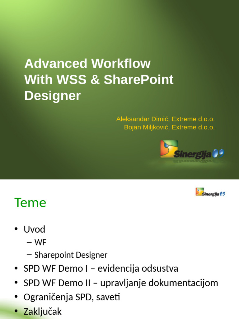 Workflow Design in SharePoint SPD | PDF