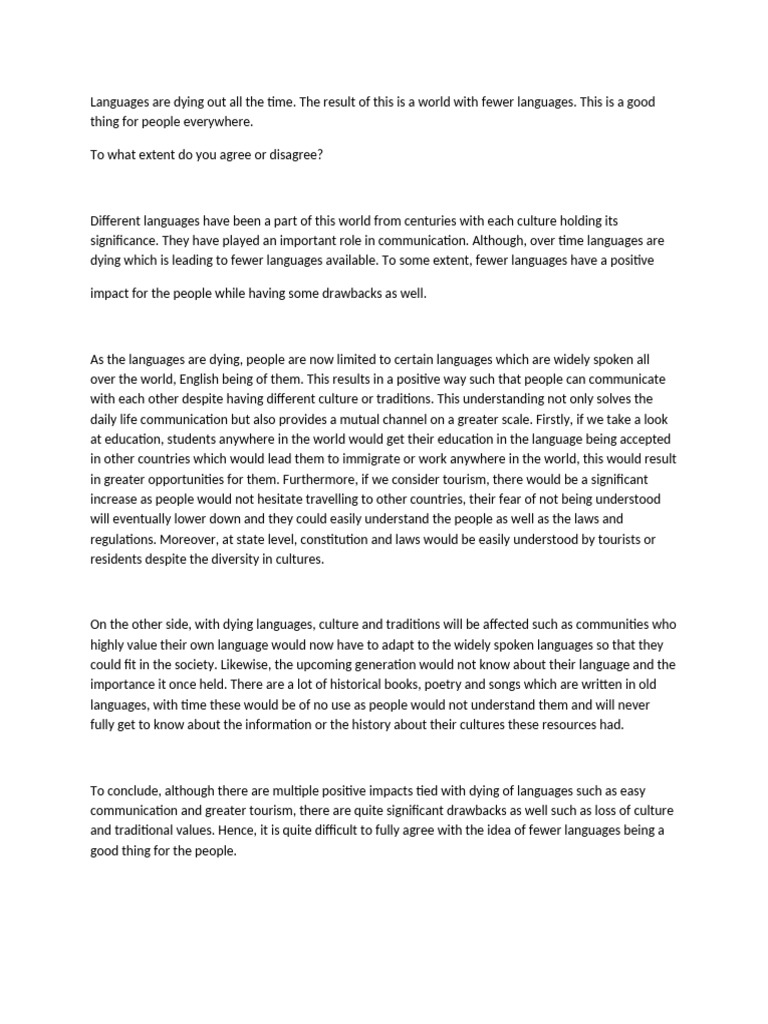 Impact of Dying Languages on Society | PDF | Communication | Human ...