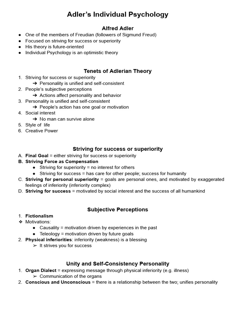 CH 3 Individual Psychology | PDF | Cognition | Psychological Theories