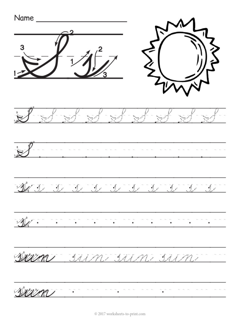 Cursive S Worksheet | PDF