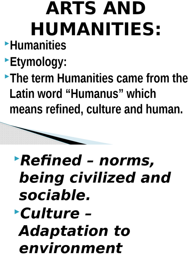 Arts and Humanities Week 1 | PDF | The Arts | Human Behavior