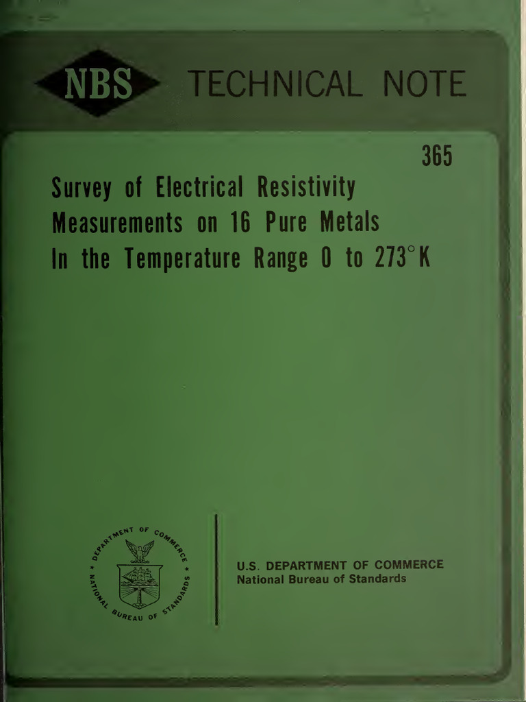 Electrical Resistivity of 16 Metals | PDF | Electrical Resistivity And ...